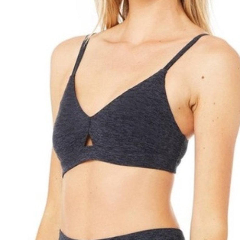 Alo Yoga Alosoft Lounge Bra Rich Navy Heather size small